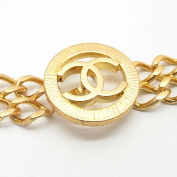 Chanel Double Chain Vintage 80s Belt Necklace 24K Gold - Picture 2 of 6